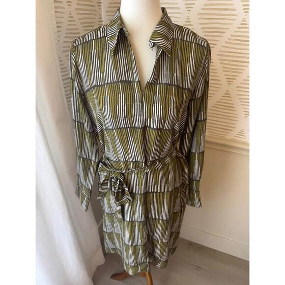 Banana Republic Women’s Medium Green Split-Neck Knee-Length Dress - Picture 6 of 6